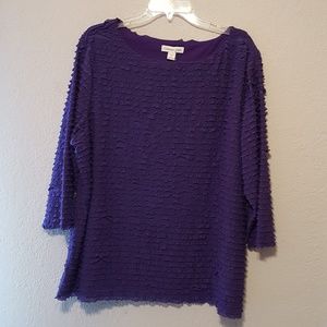 Coldwater Creek Ruffled 3/4 Sleeve Blouse - 2X